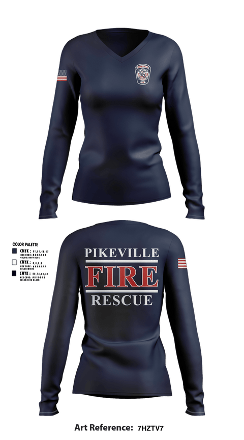 Womens Long Sleeve Vneck Shirt, PFD, Fire Department, Teamtime, Team time, sublimation, custom sports apparel, team uniforms, spirit wear, spiritwear, sports uniforms, custom shirts, team store, custom team store, fundraiser sports, apparel fundraiser