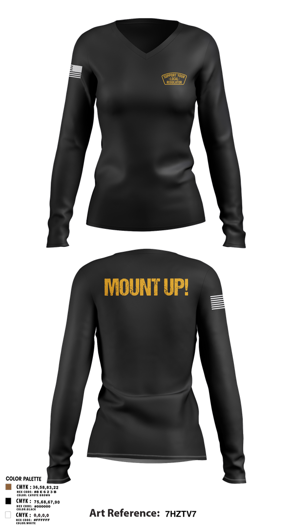 Womens Long Sleeve Vneck Shirt, Regulators, Police, Teamtime, Team time, sublimation, custom sports apparel, team uniforms, spirit wear, spiritwear, sports uniforms, custom shirts, team store, custom team store, fundraiser sports, apparel fundraiser