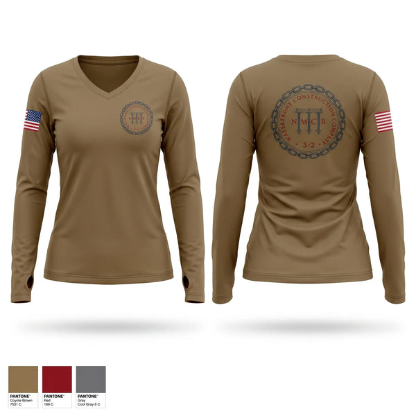 Womens Long Sleeve Vneck Shirt, NMCB THREE - WCC, Navy, Teamtime, Team time, sublimation, custom sports apparel, team uniforms, spirit wear, spiritwear, sports uniforms, custom shirts, team store, custom team store, fundraiser sports, apparel fundraiser