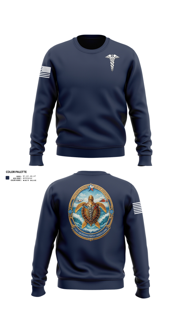 Crew Neck Sweatshirt, Air Station Corpus Christi Clinic, Coast Guard, Teamtime, Team time, sublimation, custom sports apparel, team uniforms, spirit wear, spiritwear, sports uniforms, custom shirts, team store, custom team store, fundraiser sports, apparel fundraiser