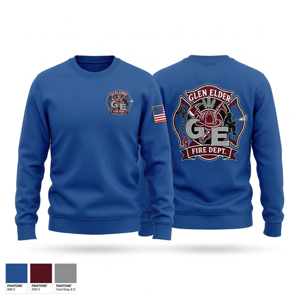 Crew Neck Sweatshirt, Glen Elder Fire Department, Fire Department, Teamtime, Team time, sublimation, custom sports apparel, team uniforms, spirit wear, spiritwear, sports uniforms, custom shirts, team store, custom team store, fundraiser sports, apparel fundraiser