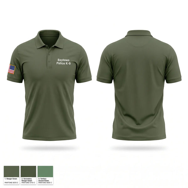 Short Sleeve Performance Polo, Baytown Police K-9, Police, Teamtime, Team time, sublimation, custom sports apparel, team uniforms, spirit wear, spiritwear, sports uniforms, custom shirts, team store, custom team store, fundraiser sports, apparel fundraiser