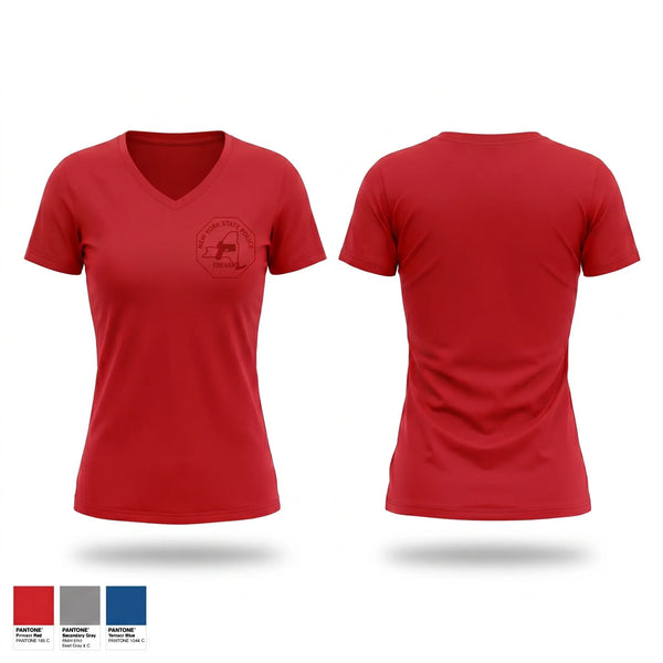 Womens Short Sleeve Vneck Shirt, NYSP Firearms, Police, Teamtime, Team time, sublimation, custom sports apparel, team uniforms, spirit wear, spiritwear, sports uniforms, custom shirts, team store, custom team store, fundraiser sports, apparel fundraiser