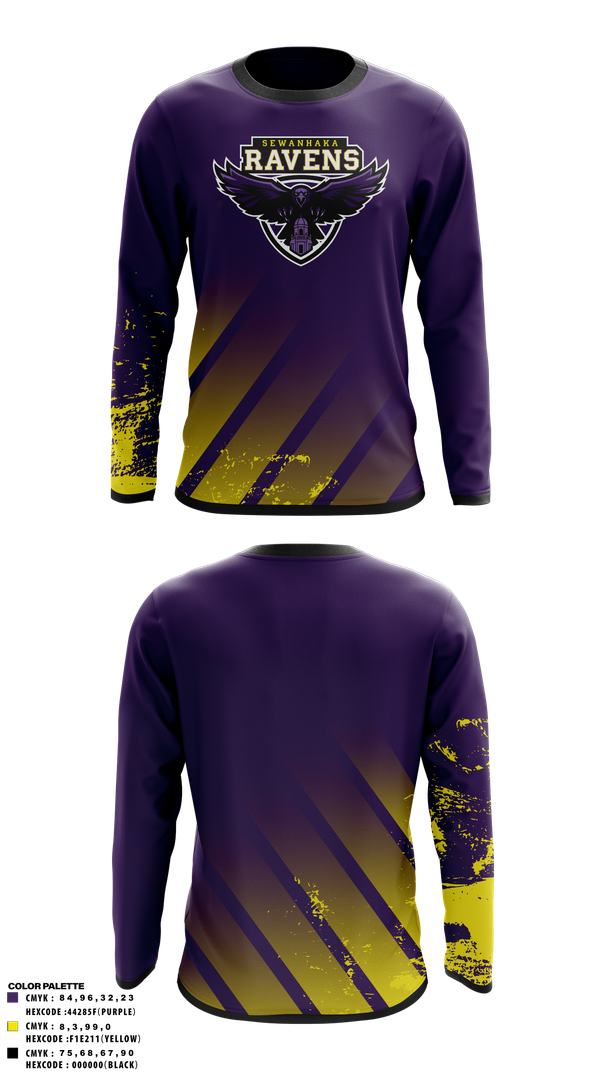Long Sleeve Performance Shirt, Sewanhaka Ravens Soccer, Men's Soccer, Teamtime, Team time, sublimation, custom sports apparel, team uniforms, spirit wear, spiritwear, sports uniforms, custom shirts, team store, custom team store, fundraiser sports, apparel fundraiser