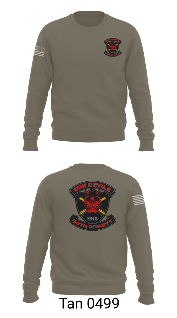 Crew Neck Sweatshirt, HHB 40th DIVARTY, Army, Teamtime, Team time, sublimation, custom sports apparel, team uniforms, spirit wear, spiritwear, sports uniforms, custom shirts, team store, custom team store, fundraiser sports, apparel fundraiser