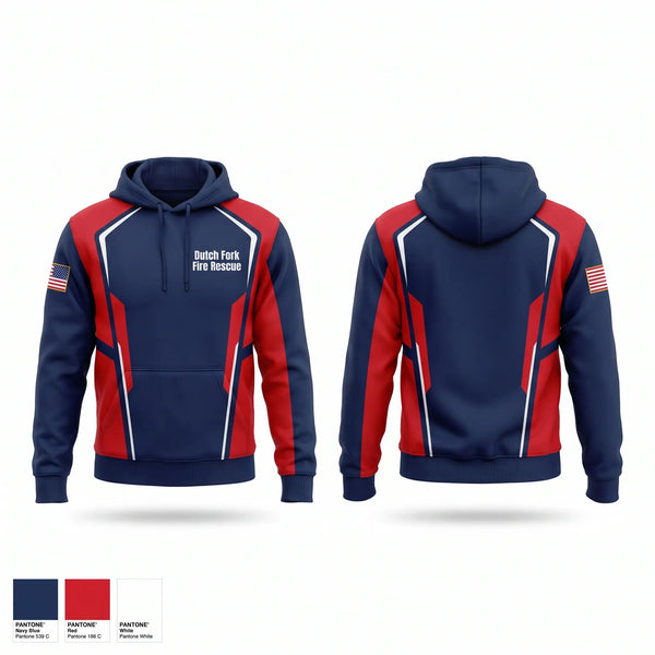 Hoodie, Dutch Fork Fire Rescue, Fire Department, Teamtime, Team time, sublimation, custom sports apparel, team uniforms, spirit wear, spiritwear, sports uniforms, custom shirts, team store, custom team store, fundraiser sports, apparel fundraiser