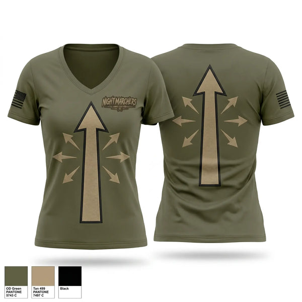 Womens Short Sleeve Vneck Shirt, Nightmarchers, Army, Teamtime, Team time, sublimation, custom sports apparel, team uniforms, spirit wear, spiritwear, sports uniforms, custom shirts, team store, custom team store, fundraiser sports, apparel fundraiser