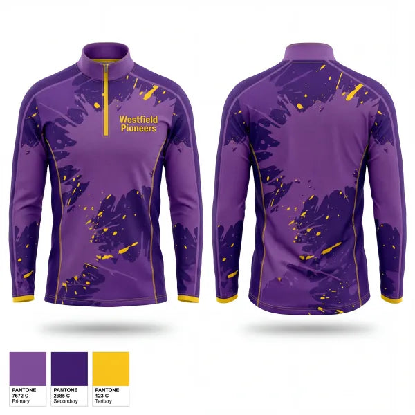 Quarter Zip Jacket, Westfield Pioneers, Bowling, Teamtime, Team time, sublimation, custom sports apparel, team uniforms, spirit wear, spiritwear, sports uniforms, custom shirts, team store, custom team store, fundraiser sports, apparel fundraiser