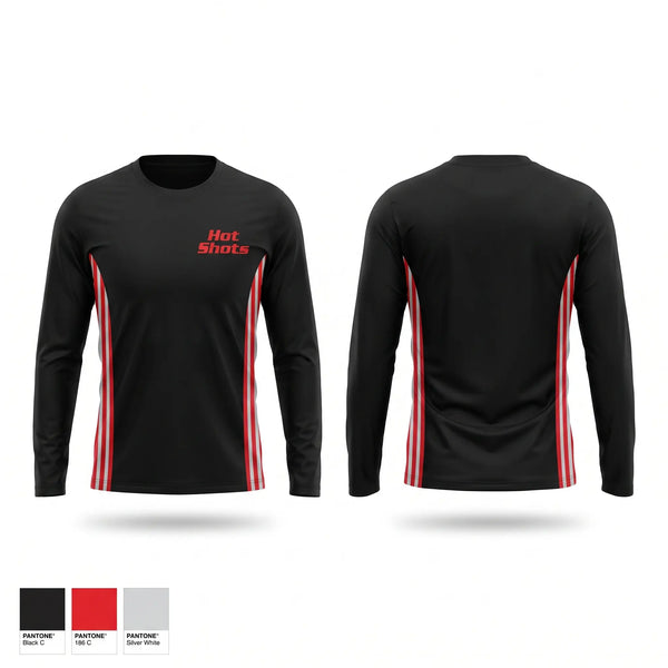 Long Sleeve Performance Shirt, Hot Shots, Baseball, Teamtime, Team time, sublimation, custom sports apparel, team uniforms, spirit wear, spiritwear, sports uniforms, custom shirts, team store, custom team store, fundraiser sports, apparel fundraiser