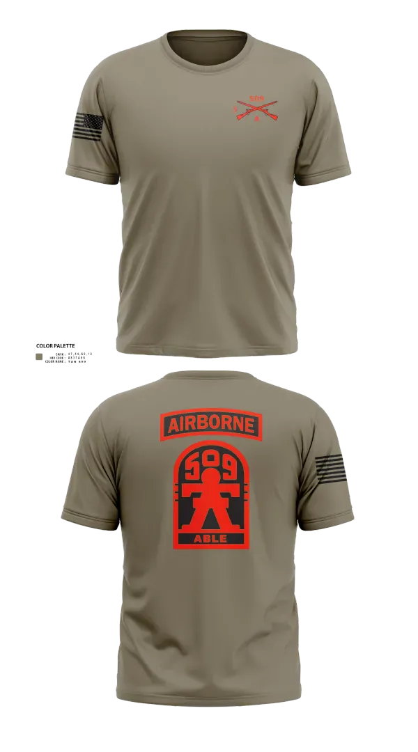 Old School Cotton Feel Shirt, 3-509th Parachute Infantry BN Able Nation, , Teamtime, Team time, sublimation, custom sports apparel, team uniforms, spirit wear, spiritwear, sports uniforms, custom shirts, team store, custom team store, fundraiser sports, apparel fundraiser