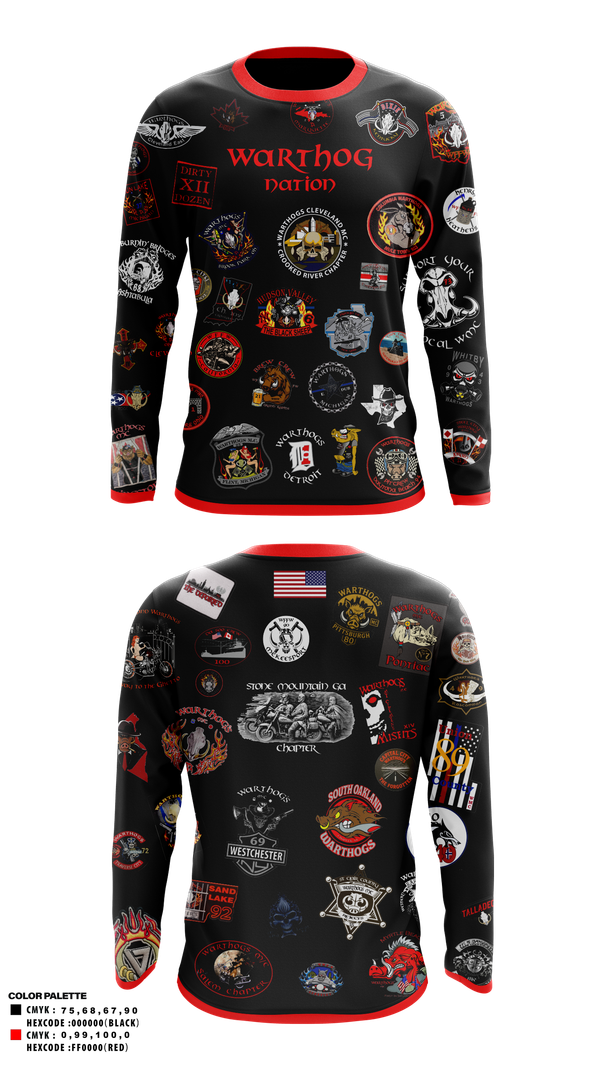 Long Sleeve Performance Shirt, Warthogs, other, Teamtime, Team time, sublimation, custom sports apparel, team uniforms, spirit wear, spiritwear, sports uniforms, custom shirts, team store, custom team store, fundraiser sports, apparel fundraiser