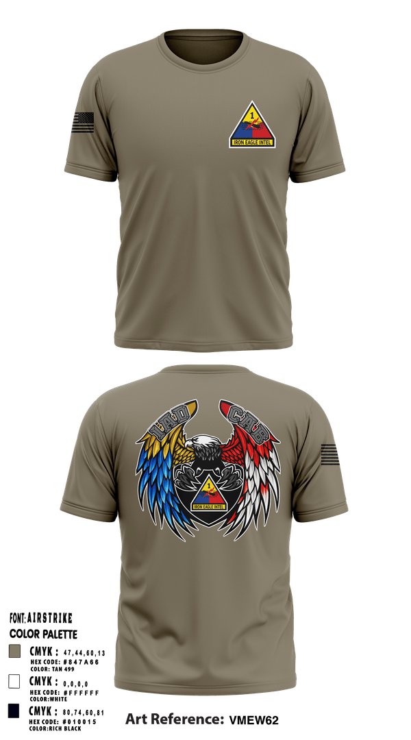 Old School Cotton Feel Shirt, 1 AD CAB, Army, Teamtime, Team time, sublimation, custom sports apparel, team uniforms, spirit wear, spiritwear, sports uniforms, custom shirts, team store, custom team store, fundraiser sports, apparel fundraiser
