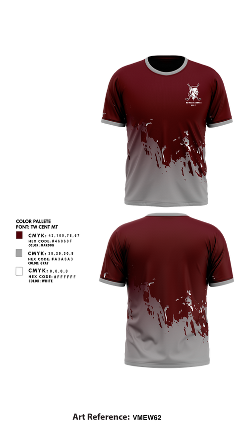 Short Sleeve Performance Shirt, Newton Braves Golf, Golf, Teamtime, Team time, sublimation, custom sports apparel, team uniforms, spirit wear, spiritwear, sports uniforms, custom shirts, team store, custom team store, fundraiser sports, apparel fundraiser