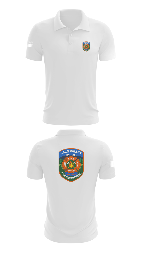 Short Sleeve Performance Polo, Saco Valley Fire Department, Fire Department, Teamtime, Team time, sublimation, custom sports apparel, team uniforms, spirit wear, spiritwear, sports uniforms, custom shirts, team store, custom team store, fundraiser sports, apparel fundraiser
