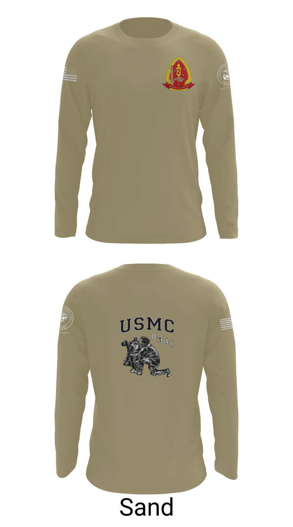 Long Sleeve Performance Shirt, 1st Bn 2mar 2nd MarDiv, , Teamtime, Team time, sublimation, custom sports apparel, team uniforms, spirit wear, spiritwear, sports uniforms, custom shirts, team store, custom team store, fundraiser sports, apparel fundraiser