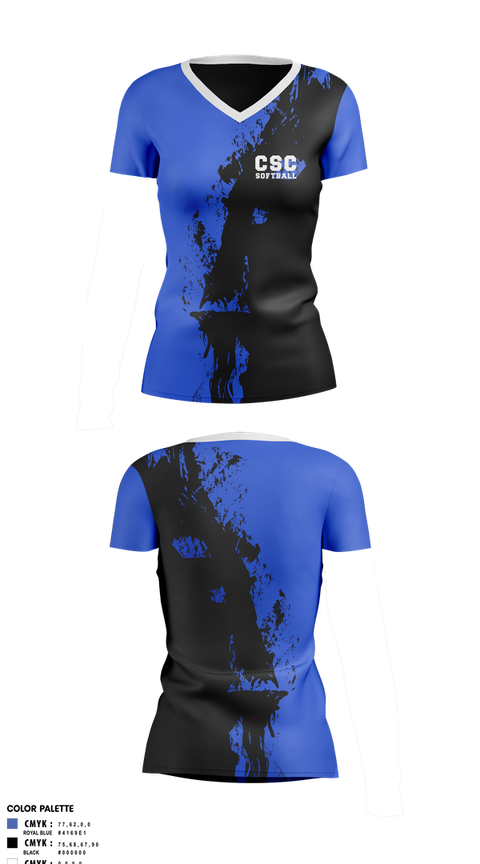 Womens Short Sleeve Vneck Shirt, CSC Softball, Softball, Teamtime, Team time, sublimation, custom sports apparel, team uniforms, spirit wear, spiritwear, sports uniforms, custom shirts, team store, custom team store, fundraiser sports, apparel fundraiser