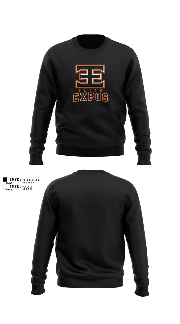 Crew Neck Sweatshirt, Elite Expos, Baseball, Teamtime, Team time, sublimation, custom sports apparel, team uniforms, spirit wear, spiritwear, sports uniforms, custom shirts, team store, custom team store, fundraiser sports, apparel fundraiser