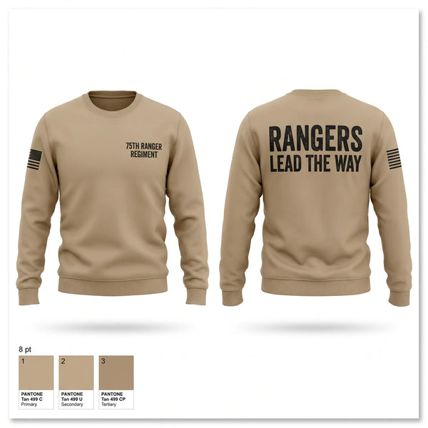 Crew Neck Sweatshirt, 75th ranger regiment, Army, Teamtime, Team time, sublimation, custom sports apparel, team uniforms, spirit wear, spiritwear, sports uniforms, custom shirts, team store, custom team store, fundraiser sports, apparel fundraiser