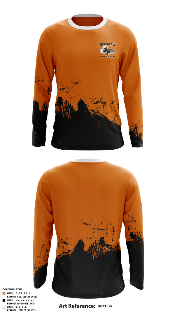 Long Sleeve Performance Shirt, Weatherly Wreckers Cross Country, Cross Country, Teamtime, Team time, sublimation, custom sports apparel, team uniforms, spirit wear, spiritwear, sports uniforms, custom shirts, team store, custom team store, fundraiser sports, apparel fundraiser