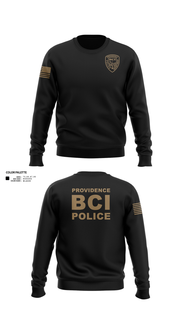 Crew Neck Sweatshirt, Providence Police BCI, Police, Teamtime, Team time, sublimation, custom sports apparel, team uniforms, spirit wear, spiritwear, sports uniforms, custom shirts, team store, custom team store, fundraiser sports, apparel fundraiser