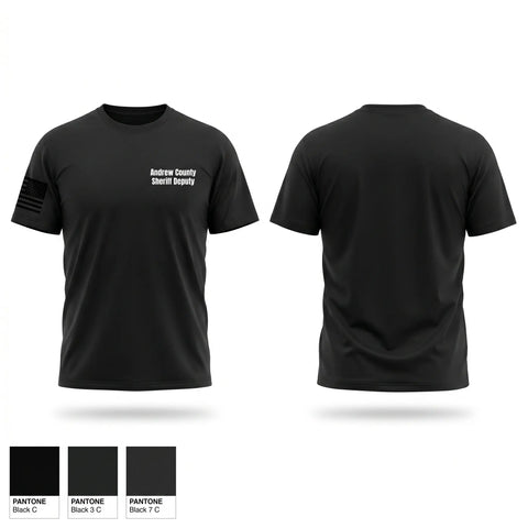 Old School Cotton Feel Shirt, Andrew County Sheriff Deputy, Police, Teamtime, Team time, sublimation, custom sports apparel, team uniforms, spirit wear, spiritwear, sports uniforms, custom shirts, team store, custom team store, fundraiser sports, apparel fundraiser