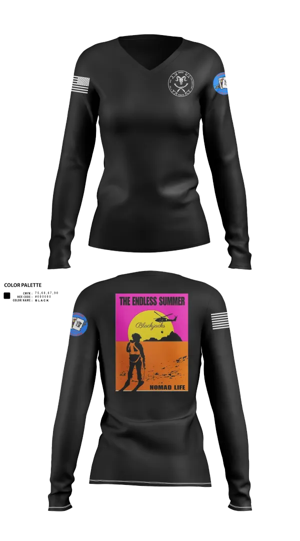 Womens Long Sleeve Vneck Shirt, A co 2-4GSAB, Army, Teamtime, Team time, sublimation, custom sports apparel, team uniforms, spirit wear, spiritwear, sports uniforms, custom shirts, team store, custom team store, fundraiser sports, apparel fundraiser