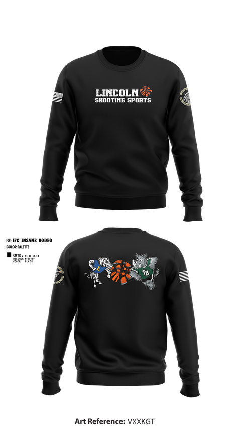 Crew Neck Sweatshirt, Lincoln Shooting Sports, , Teamtime, Team time, sublimation, custom sports apparel, team uniforms, spirit wear, spiritwear, sports uniforms, custom shirts, team store, custom team store, fundraiser sports, apparel fundraiser