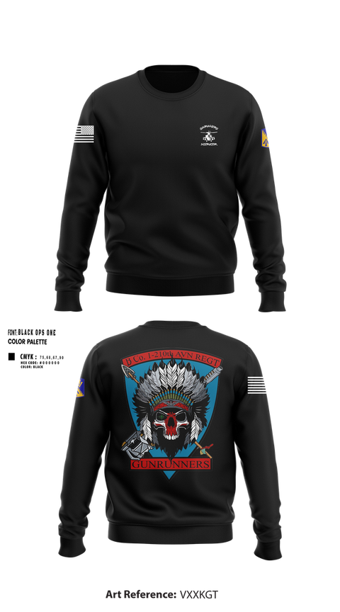 Crew Neck Sweatshirt, B Company, 1-210th Aviation Regt, Army, Teamtime, Team time, sublimation, custom sports apparel, team uniforms, spirit wear, spiritwear, sports uniforms, custom shirts, team store, custom team store, fundraiser sports, apparel fundraiser