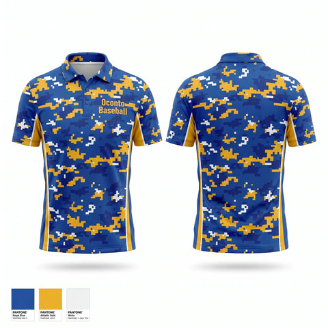 Short Sleeve Performance Polo, Oconto Baseball, Baseball, Teamtime, Team time, sublimation, custom sports apparel, team uniforms, spirit wear, spiritwear, sports uniforms, custom shirts, team store, custom team store, fundraiser sports, apparel fundraiser