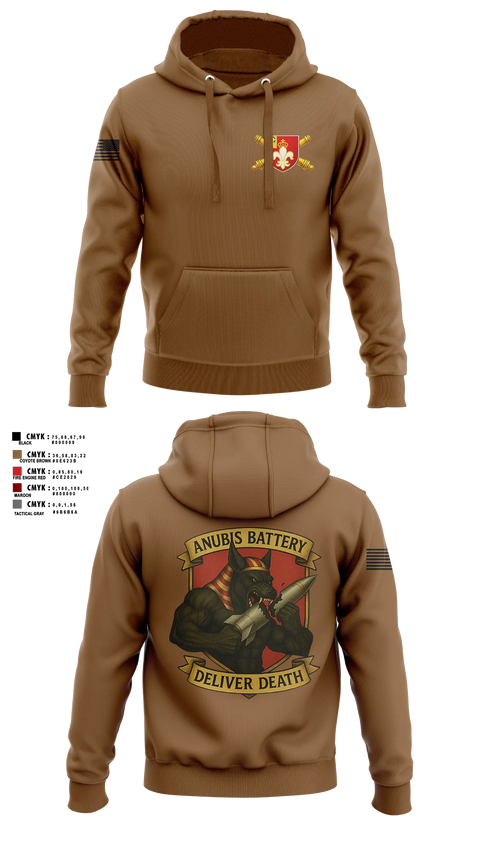 Hoodie, Anubis Battery, 3-12 FA, Army, Teamtime, Team time, sublimation, custom sports apparel, team uniforms, spirit wear, spiritwear, sports uniforms, custom shirts, team store, custom team store, fundraiser sports, apparel fundraiser