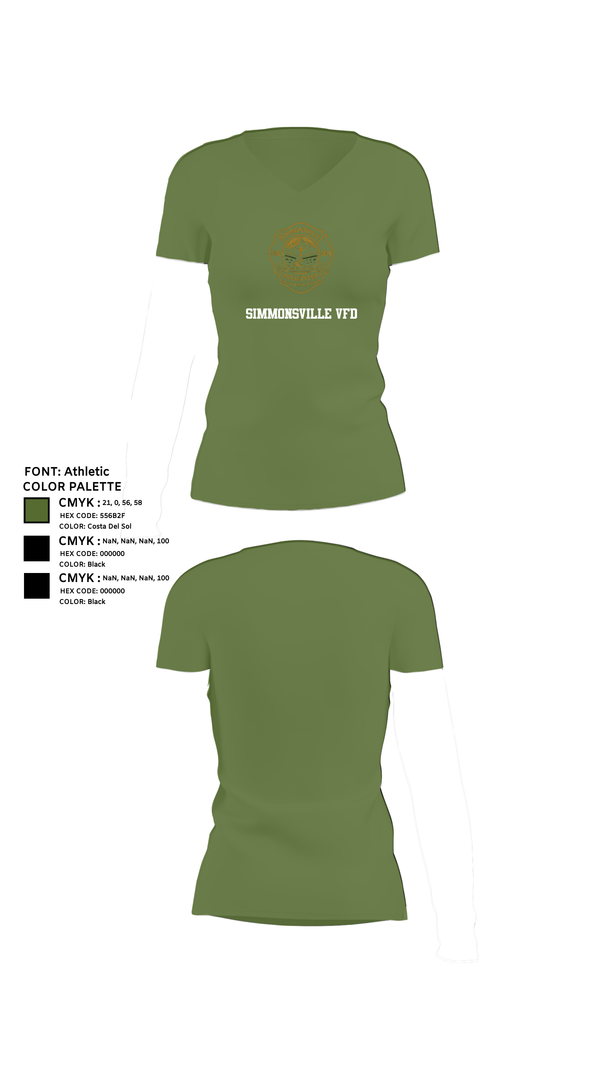 Womens Short Sleeve Vneck Shirt, Simmonsville VFD, , Teamtime, Team time, sublimation, custom sports apparel, team uniforms, spirit wear, spiritwear, sports uniforms, custom shirts, team store, custom team store, fundraiser sports, apparel fundraiser