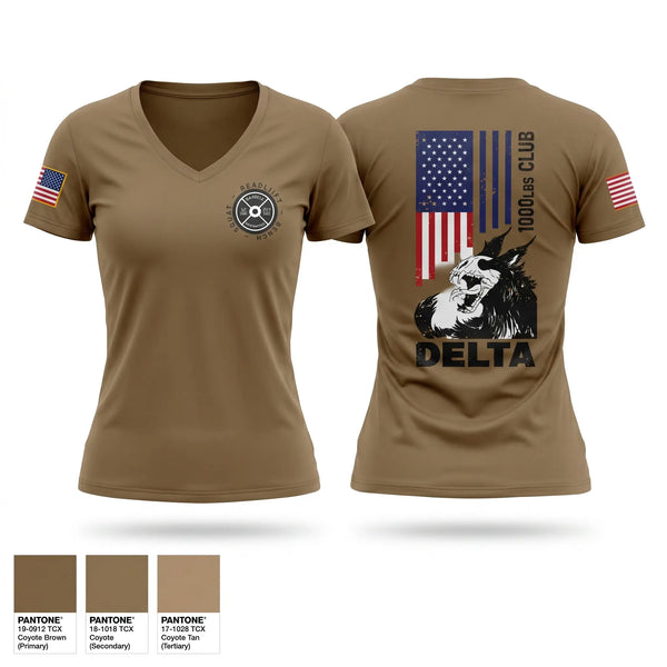 Womens Short Sleeve Vneck Shirt, Delta 5-7 ADA, Army, Teamtime, Team time, sublimation, custom sports apparel, team uniforms, spirit wear, spiritwear, sports uniforms, custom shirts, team store, custom team store, fundraiser sports, apparel fundraiser