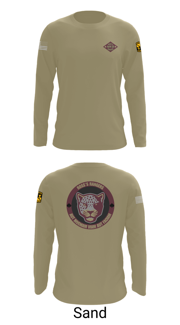 Long Sleeve Performance Shirt, Ross Rangers, Army, Teamtime, Team time, sublimation, custom sports apparel, team uniforms, spirit wear, spiritwear, sports uniforms, custom shirts, team store, custom team store, fundraiser sports, apparel fundraiser