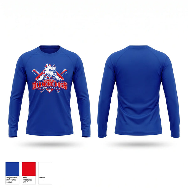 Long Sleeve Performance Shirt, NorCal Diamond Dogs, Softball, Teamtime, Team time, sublimation, custom sports apparel, team uniforms, spirit wear, spiritwear, sports uniforms, custom shirts, team store, custom team store, fundraiser sports, apparel fundraiser