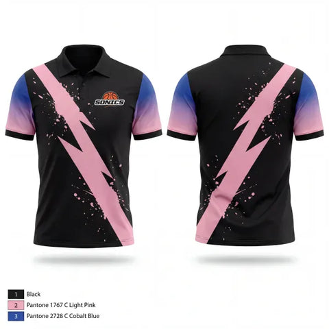 Short Sleeve Performance Polo, Sonics, Women's Basketball, Teamtime, Team time, sublimation, custom sports apparel, team uniforms, spirit wear, spiritwear, sports uniforms, custom shirts, team store, custom team store, fundraiser sports, apparel fundraiser