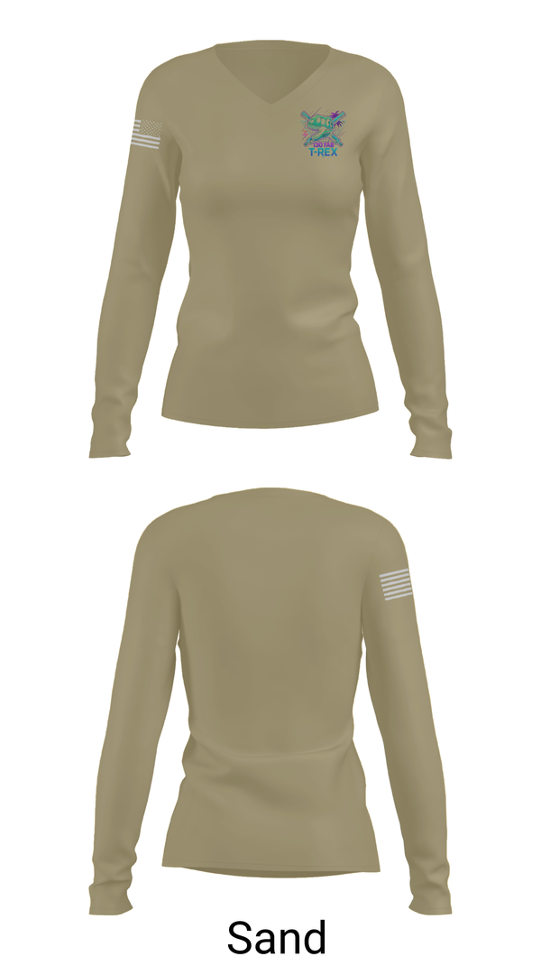 Womens Long Sleeve Vneck Shirt, 130 FAB, Army, Teamtime, Team time, sublimation, custom sports apparel, team uniforms, spirit wear, spiritwear, sports uniforms, custom shirts, team store, custom team store, fundraiser sports, apparel fundraiser