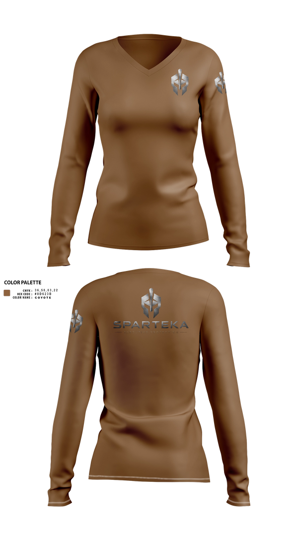 Womens Long Sleeve Vneck Shirt, Sparteka EP, , Teamtime, Team time, sublimation, custom sports apparel, team uniforms, spirit wear, spiritwear, sports uniforms, custom shirts, team store, custom team store, fundraiser sports, apparel fundraiser