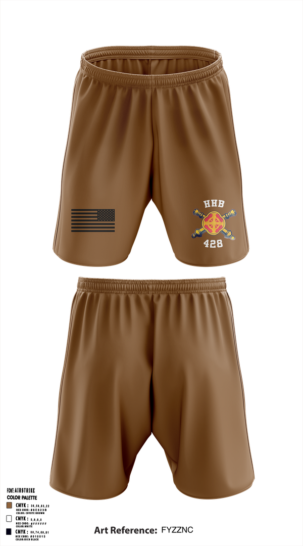 Athletic Shorts With Pockets, HHB, 428th Field Artillery Brigade, , Teamtime, Team time, sublimation, custom sports apparel, team uniforms, spirit wear, spiritwear, sports uniforms, custom shirts, team store, custom team store, fundraiser sports, apparel fundraiser