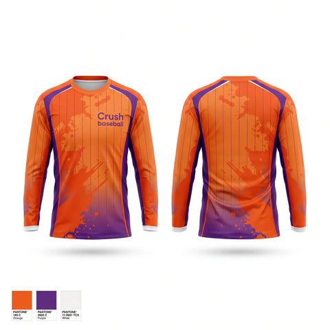 Long Sleeve Performance Shirt, Crush baseball, Baseball, Teamtime, Team time, sublimation, custom sports apparel, team uniforms, spirit wear, spiritwear, sports uniforms, custom shirts, team store, custom team store, fundraiser sports, apparel fundraiser