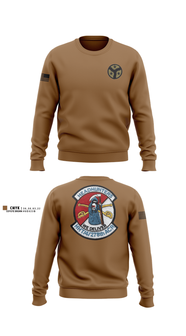 Crew Neck Sweatshirt, 278th armored cavalry regiment, National Guard, Teamtime, Team time, sublimation, custom sports apparel, team uniforms, spirit wear, spiritwear, sports uniforms, custom shirts, team store, custom team store, fundraiser sports, apparel fundraiser