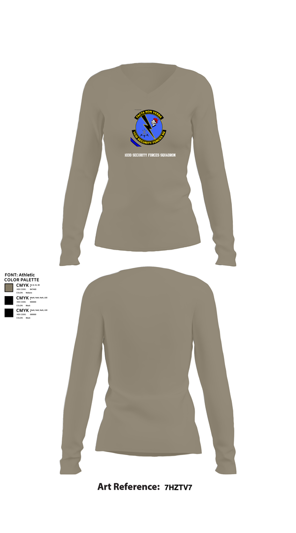 Womens Long Sleeve Vneck Shirt, 103d SECURITY FORCES SQUADRON, , Teamtime, Team time, sublimation, custom sports apparel, team uniforms, spirit wear, spiritwear, sports uniforms, custom shirts, team store, custom team store, fundraiser sports, apparel fundraiser