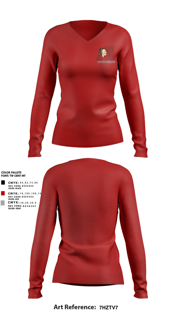 Womens Long Sleeve Vneck Shirt, Matoaca High School Volleyball, Women's Volleyball, Teamtime, Team time, sublimation, custom sports apparel, team uniforms, spirit wear, spiritwear, sports uniforms, custom shirts, team store, custom team store, fundraiser sports, apparel fundraiser
