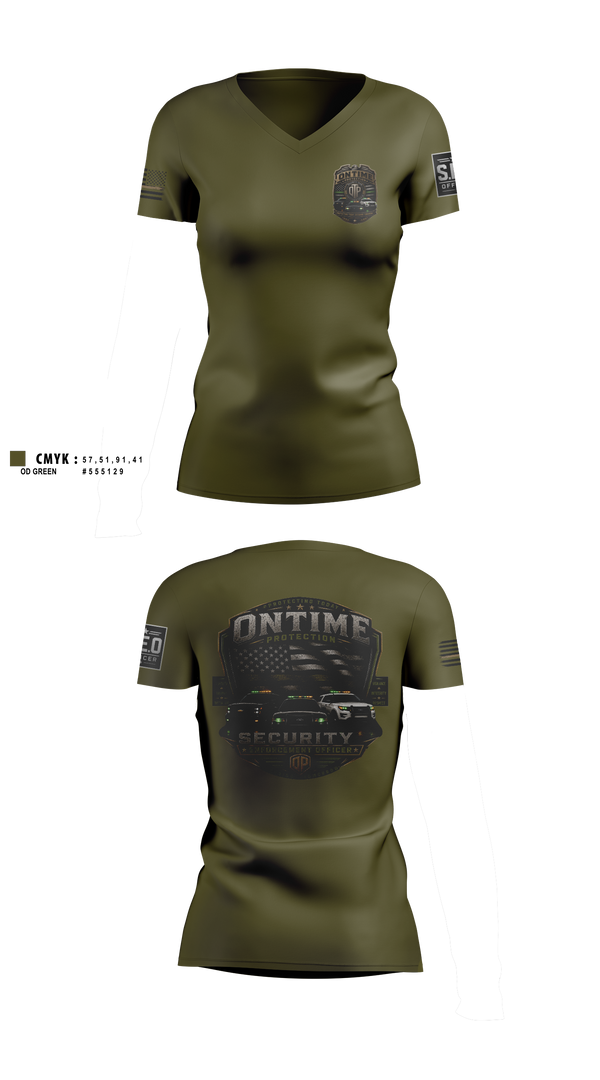 Womens Short Sleeve Vneck Shirt, On time protection, , Teamtime, Team time, sublimation, custom sports apparel, team uniforms, spirit wear, spiritwear, sports uniforms, custom shirts, team store, custom team store, fundraiser sports, apparel fundraiser