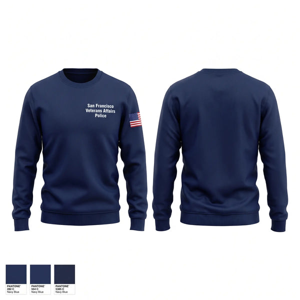 Crew Neck Sweatshirt, San Francisco Veterans Affairs Police, Police, Teamtime, Team time, sublimation, custom sports apparel, team uniforms, spirit wear, spiritwear, sports uniforms, custom shirts, team store, custom team store, fundraiser sports, apparel fundraiser