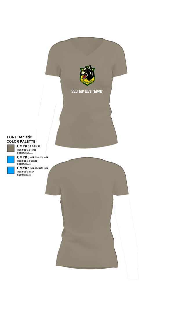 Womens Short Sleeve Vneck Shirt, 93D MP DET (MWD), , Teamtime, Team time, sublimation, custom sports apparel, team uniforms, spirit wear, spiritwear, sports uniforms, custom shirts, team store, custom team store, fundraiser sports, apparel fundraiser