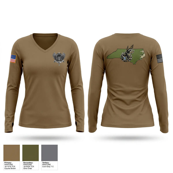 Womens Long Sleeve Vneck Shirt, 145 SFS, Air Force, Teamtime, Team time, sublimation, custom sports apparel, team uniforms, spirit wear, spiritwear, sports uniforms, custom shirts, team store, custom team store, fundraiser sports, apparel fundraiser