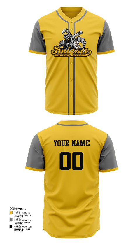 Full Button Baseball Jersey, Sheffield Knights, Baseball, Teamtime, Team time, sublimation, custom sports apparel, team uniforms, spirit wear, spiritwear, sports uniforms, custom shirts, team store, custom team store, fundraiser sports, apparel fundraiser