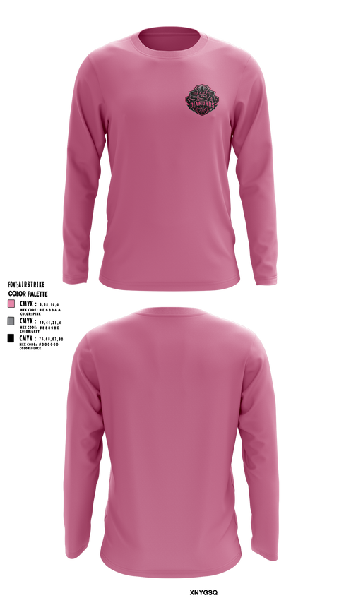 Long Sleeve Performance Shirt, SSA Lady Diamonds, Women's Basketball, Teamtime, Team time, sublimation, custom sports apparel, team uniforms, spirit wear, spiritwear, sports uniforms, custom shirts, team store, custom team store, fundraiser sports, apparel fundraiser