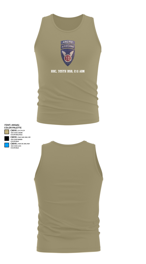 Tank Top, HHC, 725th BSB, 2/11 ABN, , Teamtime, Team time, sublimation, custom sports apparel, team uniforms, spirit wear, spiritwear, sports uniforms, custom shirts, team store, custom team store, fundraiser sports, apparel fundraiser