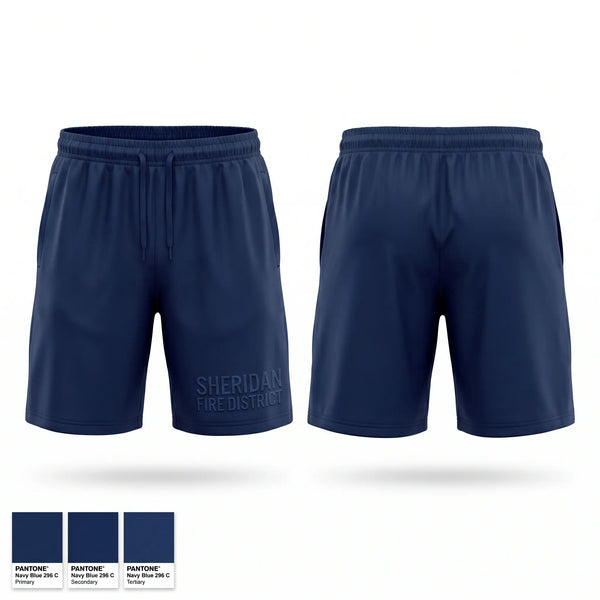 Athletic Shorts With Pockets, Sheridan fire district, Fire Department, Teamtime, Team time, sublimation, custom sports apparel, team uniforms, spirit wear, spiritwear, sports uniforms, custom shirts, team store, custom team store, fundraiser sports, apparel fundraiser